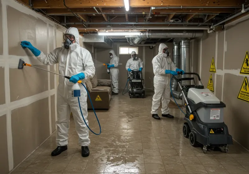 Basement Moisture Removal and Structural Drying process in Coffee County, AL